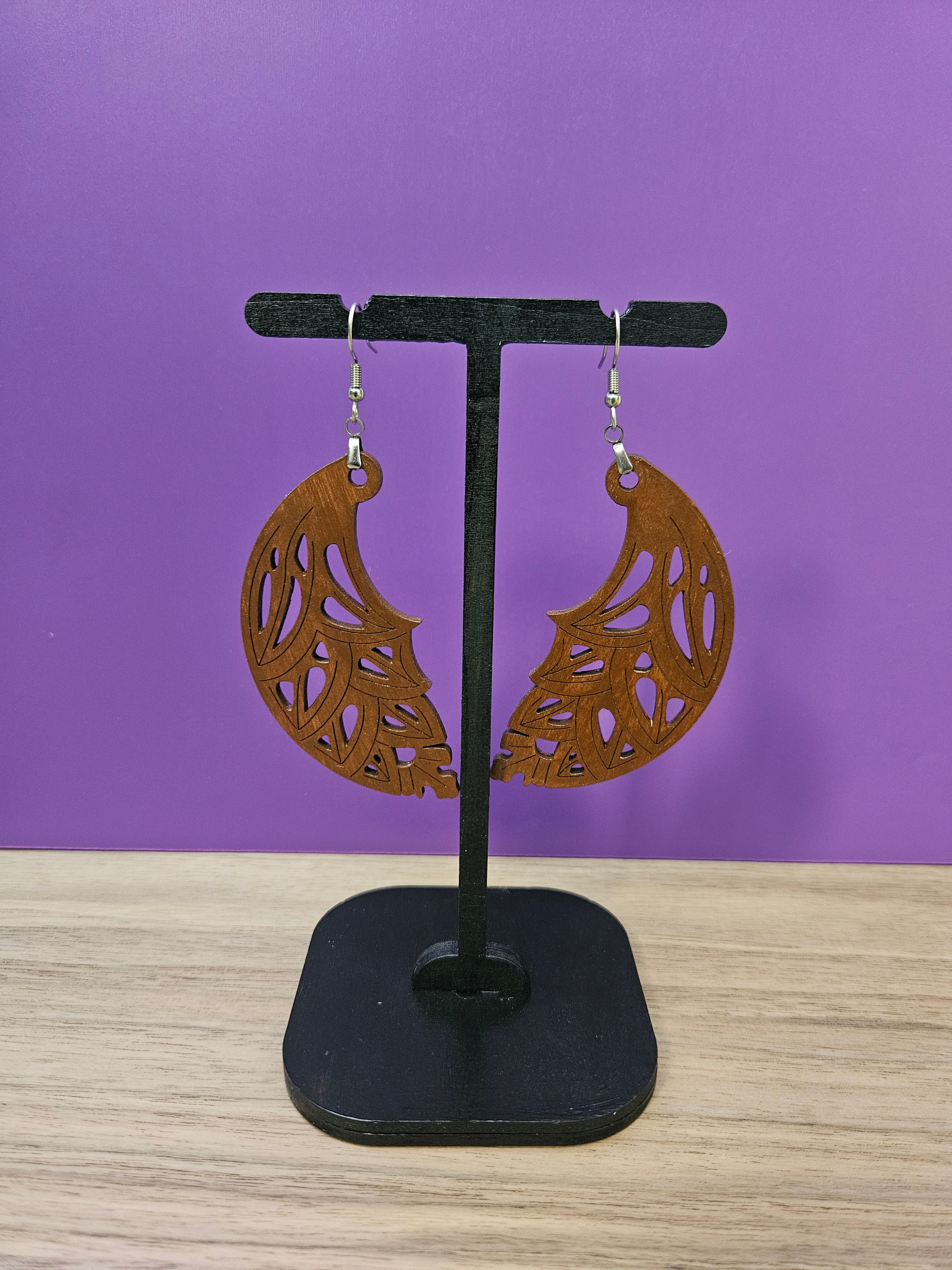 Wooden Wing Earrings