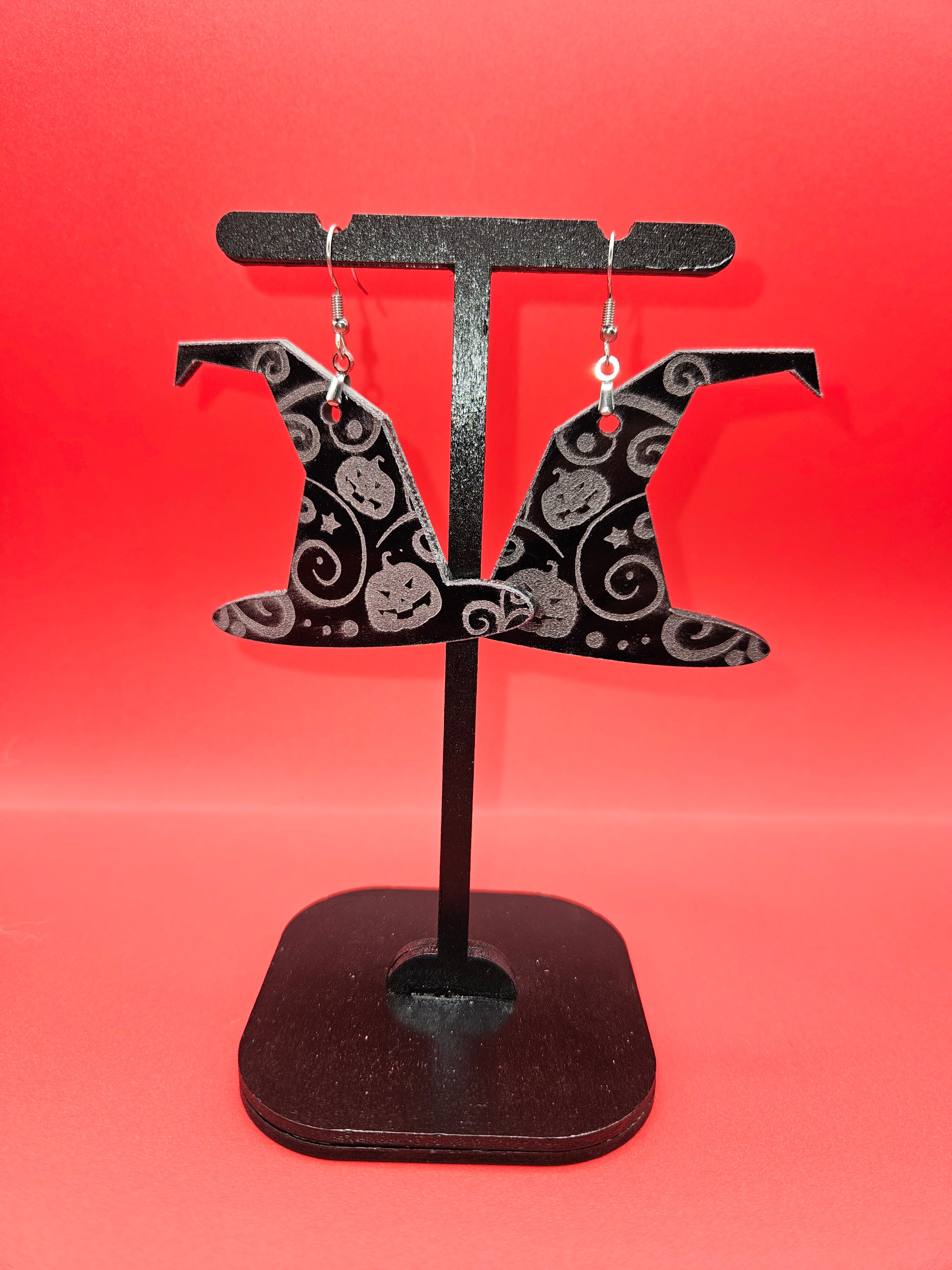 Acrylic Witch Hat Earrings