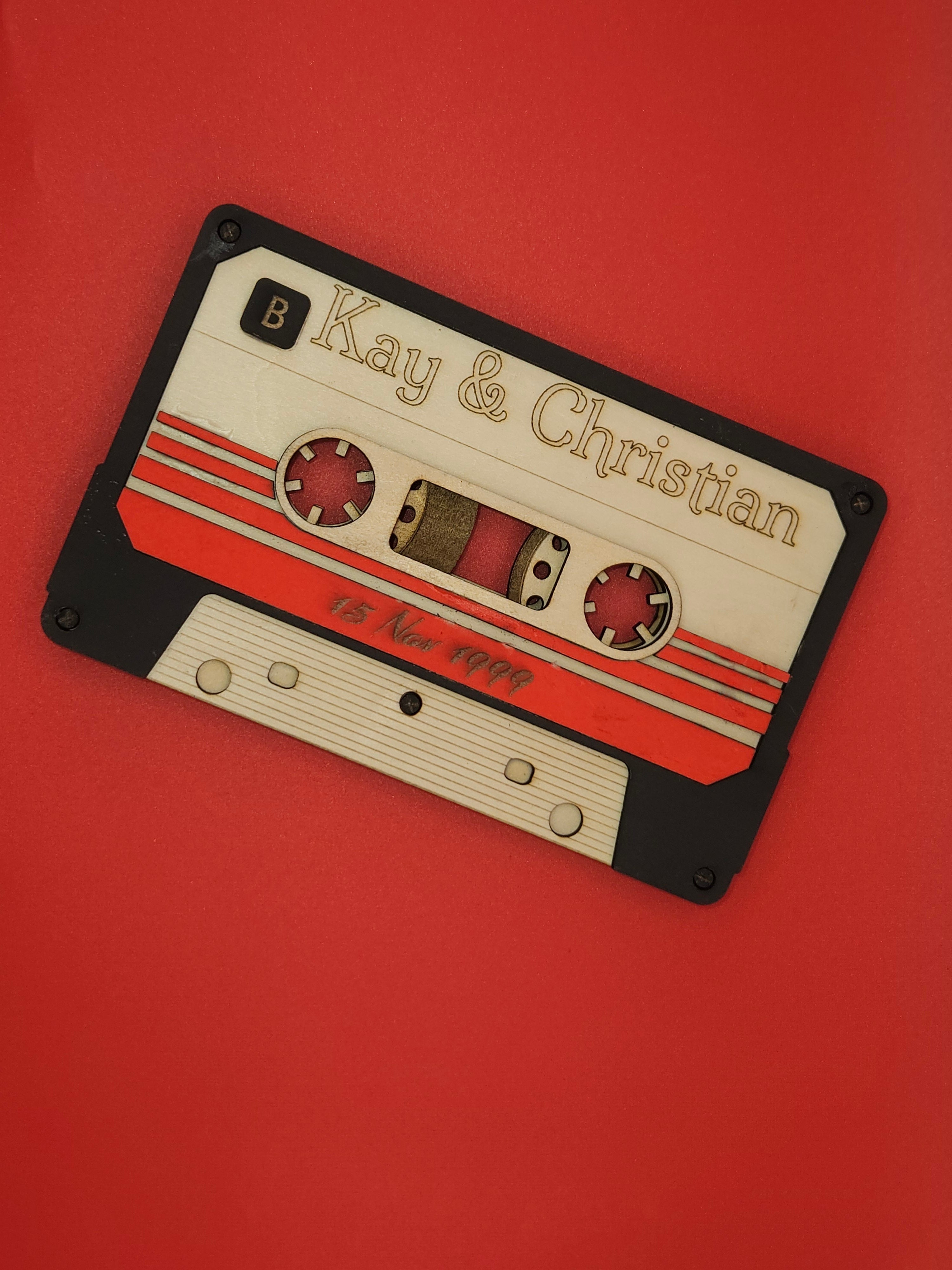 Wooden Customizable Cassette Tape