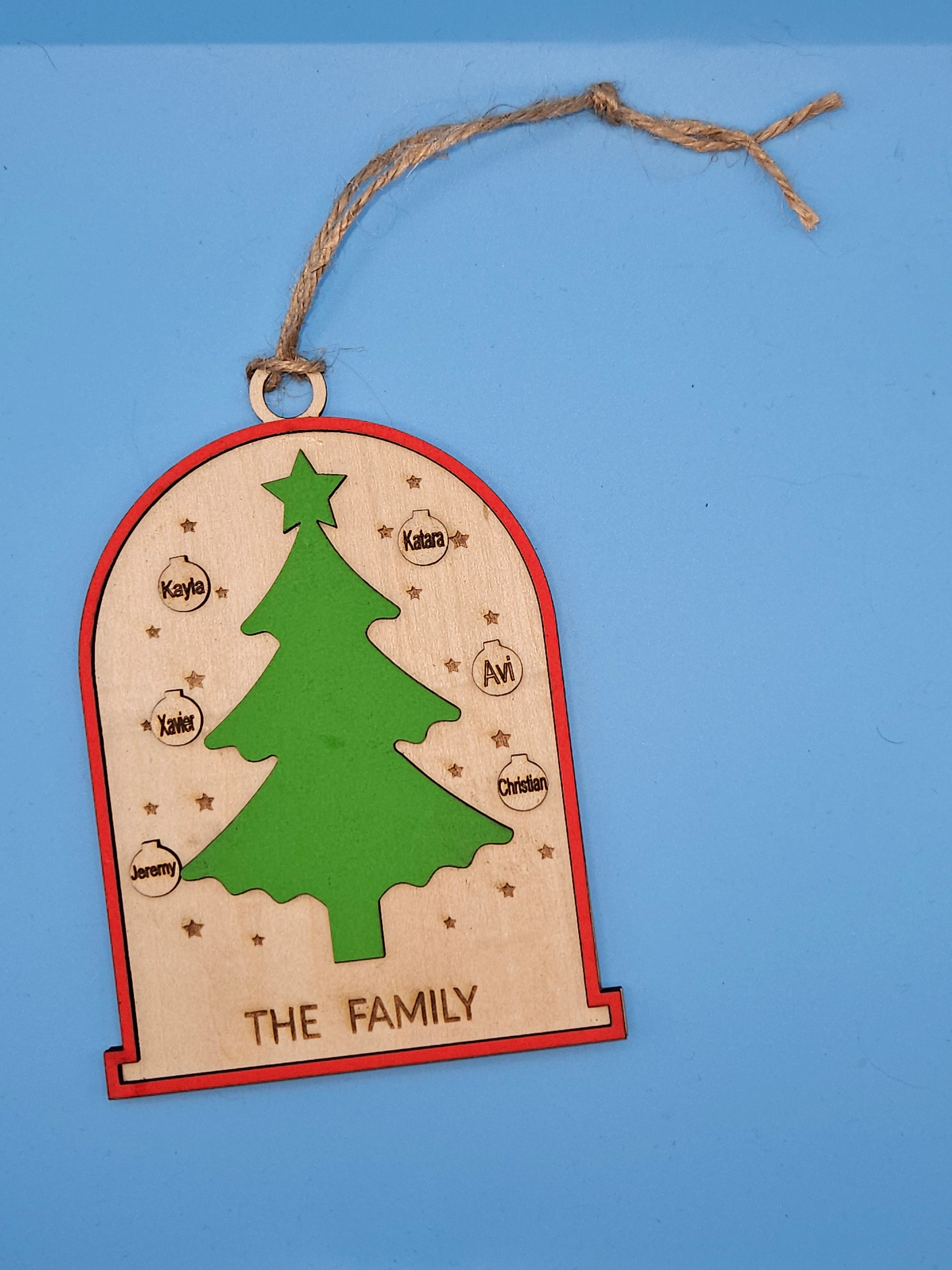 Wooden Family Tree Ornament