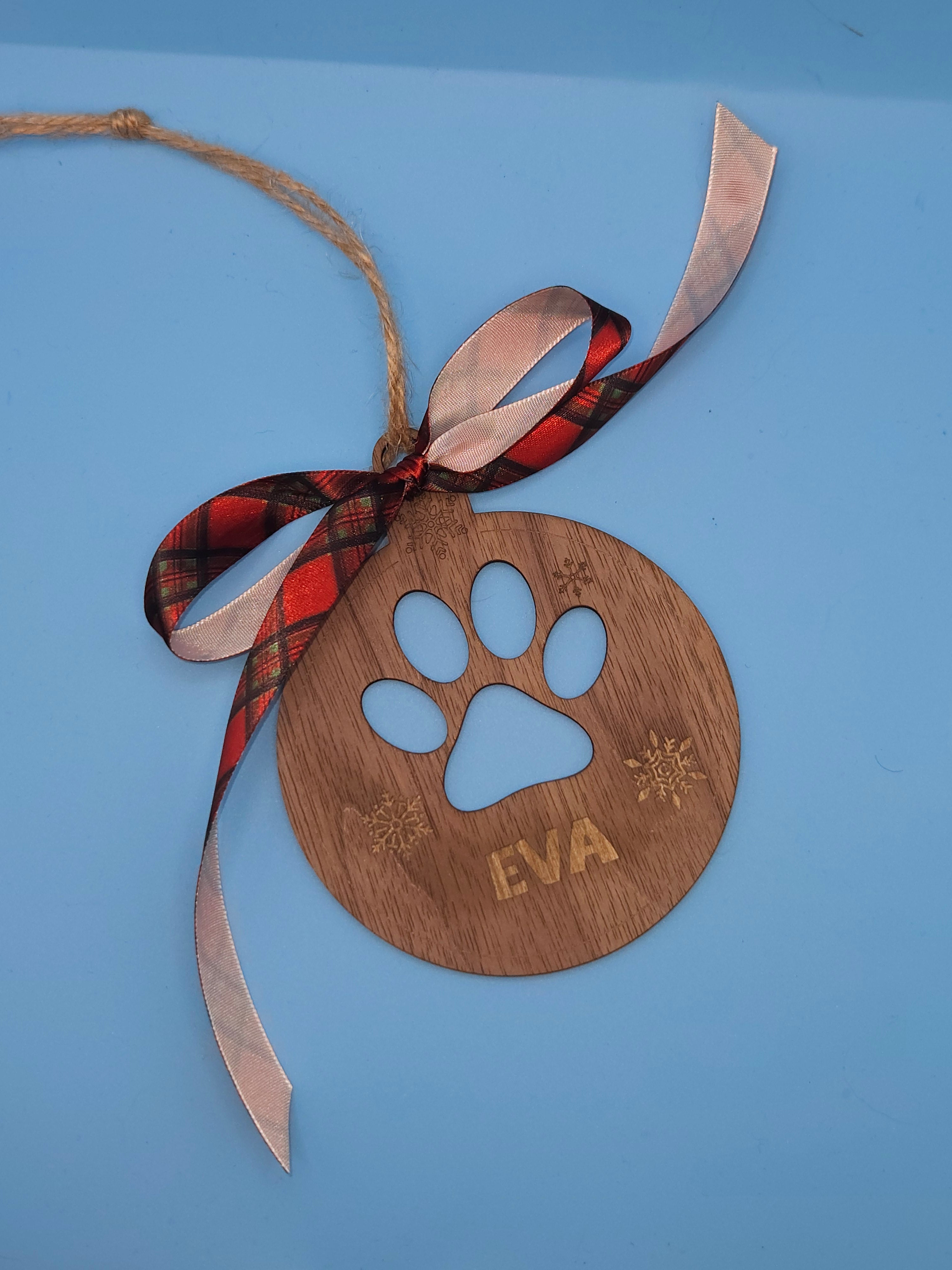Cute Dog paw Christmas Ornament