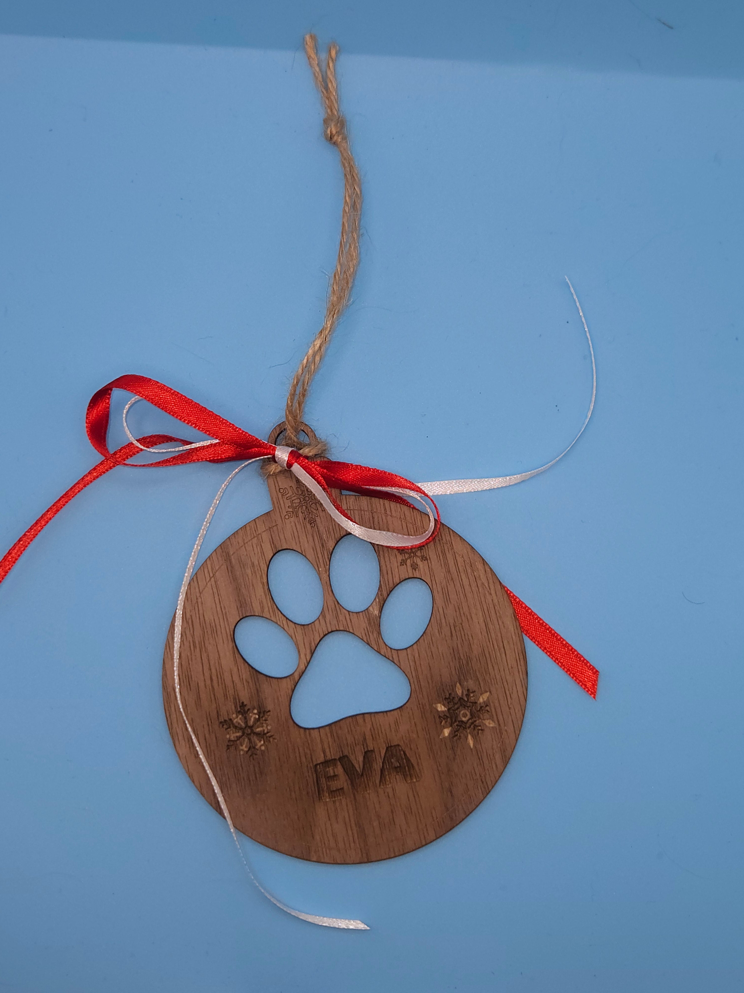 Cute Dog paw Christmas Ornament