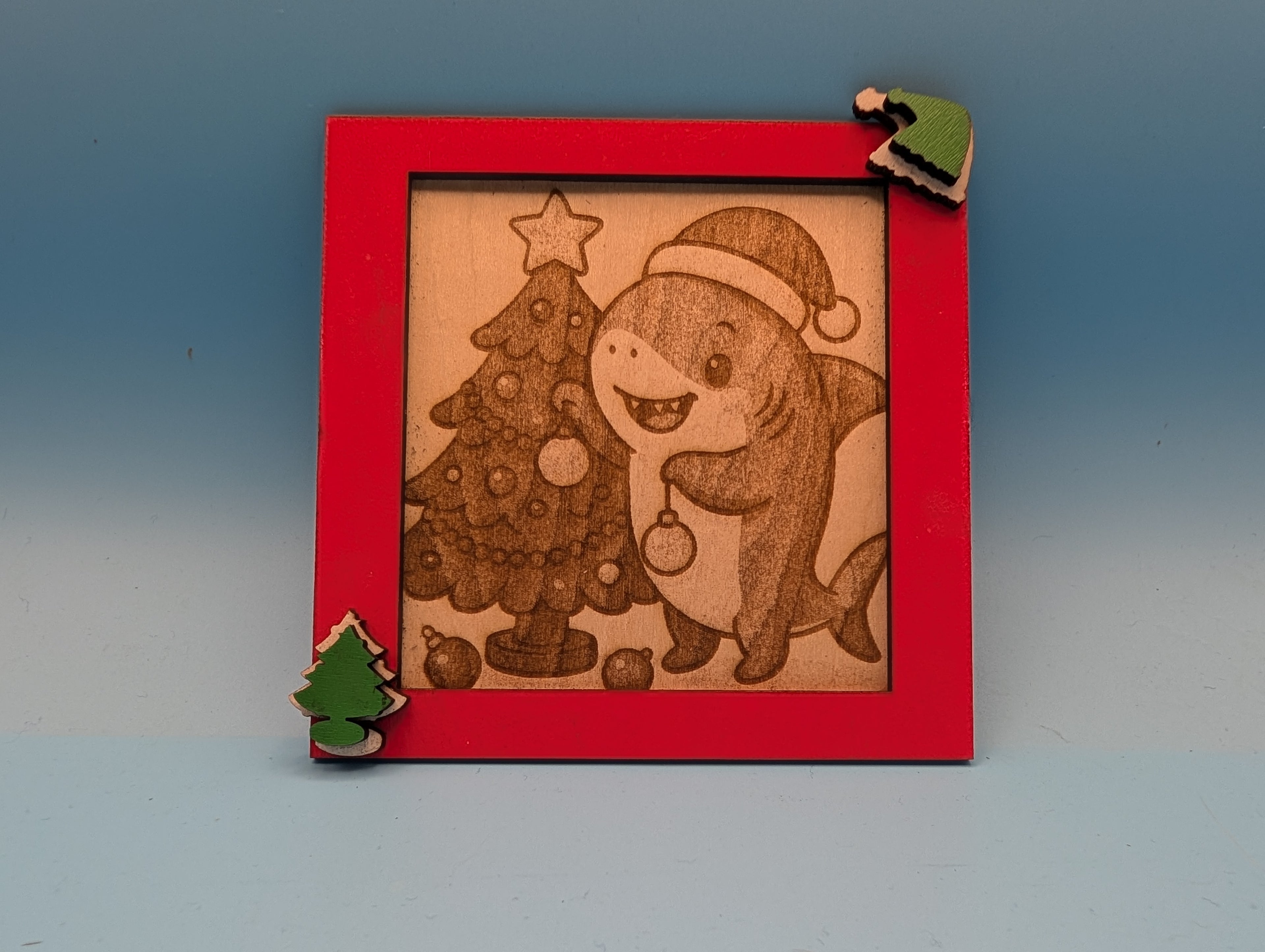Holiday Mini Art: Shark Christmas